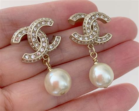 chanel pearl drop earrings price|Chanel earrings original.